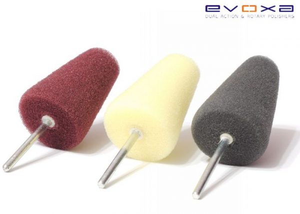 Evoxa zestaw stożków polerskich na trzpieniu 3mm 3szt